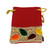 Red Cotton Pouch with Gems & Velvet Accents Assorted Colors