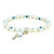 Turkish Evil Eye Stretch Bracelet With Charm - White with blue