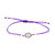 Blue CZ Stones Evil Eye Charm Purple String Protection Bracelet