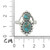 Sterling Silver Round & Oval Blue Copper Turquoise Beaded Gemstone Ring Size: 8