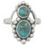 Sterling Silver Round & Oval Blue Copper Turquoise Beaded Gemstone Ring Size: 8