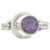 Sterling Silver Crescent Moon Faceted Amethyst Gemstone Ring