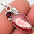 Rhodochrosite Argentina and Pink Tourmaline Rough Pendant, Length 1 5/9 inch