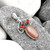 Peach Moonstone, Coral Stick & Garnet Pendant, Length 1 5/7 inch