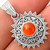 Filigree - Carnelian Pendant, Length 1 2/9 inch