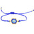 Turkish Evil Eye Charm CZ Stones String Protection Bracelet ~ Blue & Gold Plated
