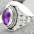 Sterling Silver African Amethyst Ring ~ 

Amethyst ~ The Stone of Tranquility & Psychic Power. Provides peace, balance and a feeling of oneness with your spiritual goals. Heightens intuition, provides protection and healing.