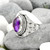 Sterling Silver African Amethyst Ring ~ 

Amethyst ~ The Stone of Tranquility & Psychic Power. Provides peace, balance and a feeling of oneness with your spiritual goals. Heightens intuition, provides protection and healing.