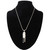 Selenite and Black Tourmaline Cylinder Pendant Necklace