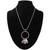 Hoop with Triple Dangle Amethyst Pendant Necklace
