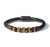 tigers eye single band gemstone leather clasp bracelet