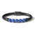 lapis lazuli single band gemstone leather clasp bracelet