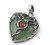 Silver Plated Dragon Heart Necklace - green aventurine