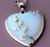 Silver Plated Rose Heart Necklace - opalite