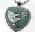 Silver Plated Rose Heart Necklace - green aventurine