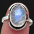 Rainbow Moonstone Oval Ring ~

Rainbow Moonstone ~ A Goddess stone that is associated with the magic of the moon. Most powerful time to use a moonstone is during a full moon. Brings good fortune, success and love. Assists in foretelling the future. Enhances intuition and promotes inspiration. A passionate love stone, stimulating kundalini energy. An excellent stone to use during meditation to understand oneself.