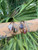 Adjustable Gemstone Copper Bangle Bracelet