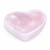 Rose quartz heart-shaped bowl on white background