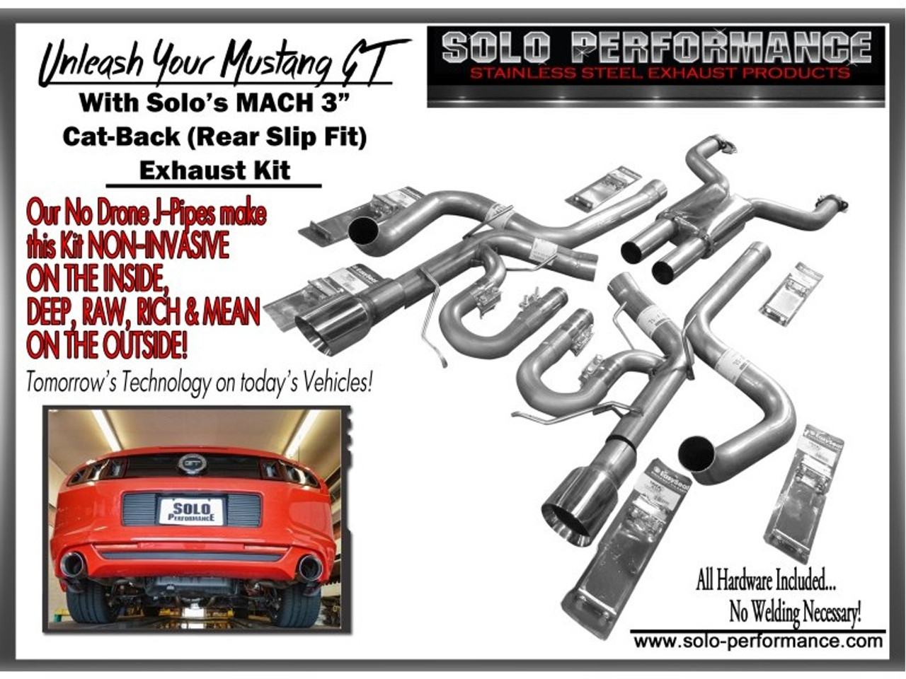 Solo Performance 2011-2014 "MACH" Cat Back Exhaust System 5.0L MUSTANG GT