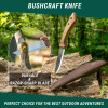 Carbon Steel Bushcraft Knife Walnut Handle with Leather Sheath – BSH1 Dune