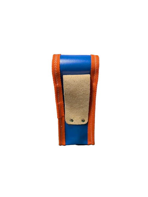 KUNY LEATHER FIRE-PAINT POUCH WITH LEATHER BELT HOLDER