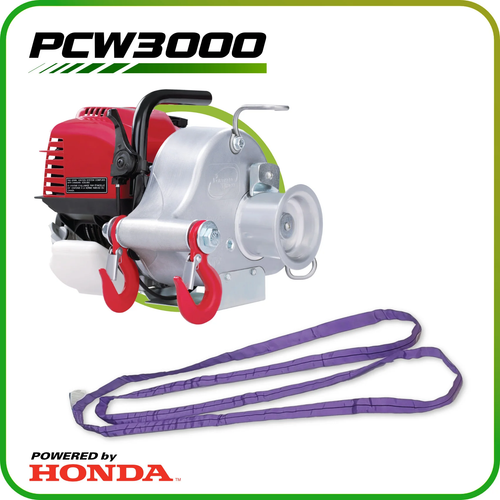 GAS-POWERED PCW3000 PORTABLE WINCH W/HONDA ENGINE GX35