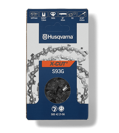 Husqvarna S93G Motorsägenkette – 3/8 Mini, 1,3 Mm, 52 Glieder, 3 Stück Set