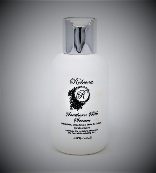 This serum seals the cuticle and contains frizz, visibly improves hair almost immediately. Also effective in controlling wild curls,  and making them shine and bounce again.