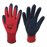 Munich | Red Nylon Gloves Black Crinkled Latex Coating