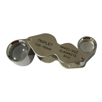 Dual Loupé 1021 Folding Magnifier Metal 10x/20x