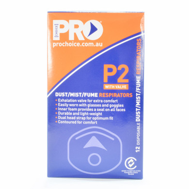 P2 ProChoice Disposable Respirator with Valve, Box of 12