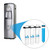 As pictured, our Global Water Bluline G3RO Floor Model 4 Stage Reverse Osmosis Bottleless Water Cooler purifies your water with our world class  4 stage Ultra Reverse Osmosis technology.