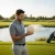 Man taking a good look before he tosses our Aquasphere Pro