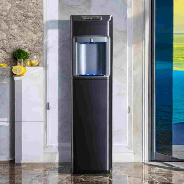 As pictured, our Global Water Bluline G5F Floor Model 3 Stage Ultra Filtration Bottleless Water Cooler is a healthy hydration centerpiece..
