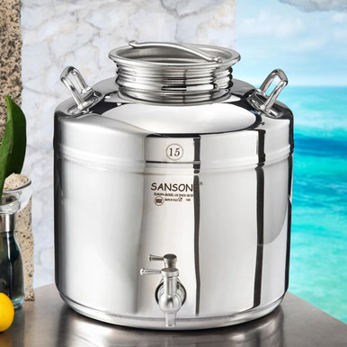 Sansone Europa Stainless Steel NSF Certified Water Dispenser Fusti 15 Liter / 3.96 Gallon