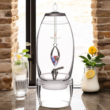 VitaJuwel Grande 5 ELEMENTS Crystal Gem Water Dispenser with Amethyst, Rose Quartz, Chalcedony, Petrified Wood And Ocean Jasper - Reflection, Growth, Foundation