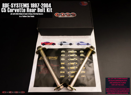 1997 to 2004 Corvette C5 Lowering Suspension Bolts - Long Rear Bolt Kit (8pc Set)