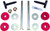 BDE-SYSTEMS - C5 Corvette, 1997-2004 Complete Lowering, Adjustable Suspension Kit: RED Bushings (14pc Set)