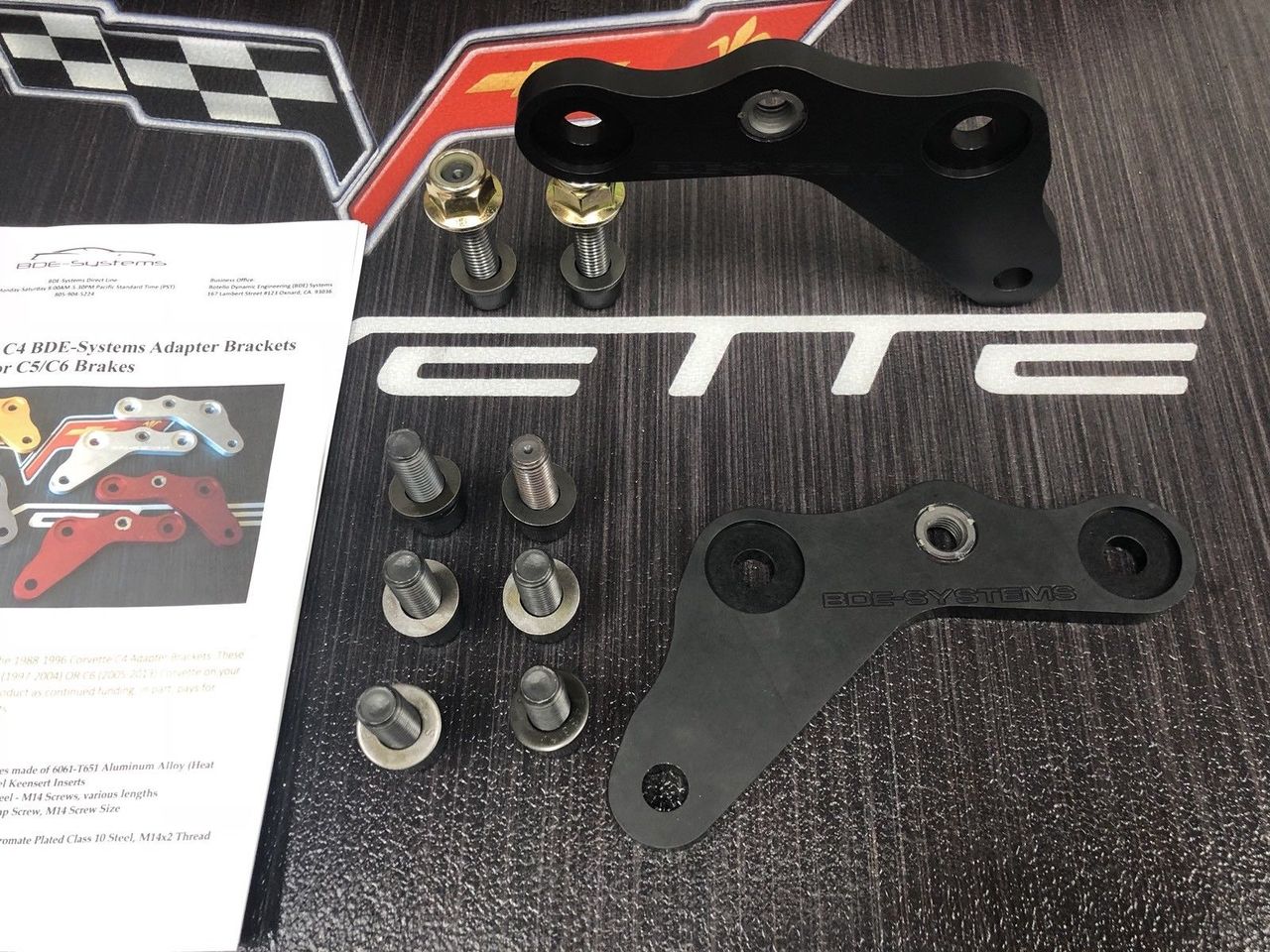19881996 Corvette C4 Adapter Brackets for C5/C6 Brakes Botello