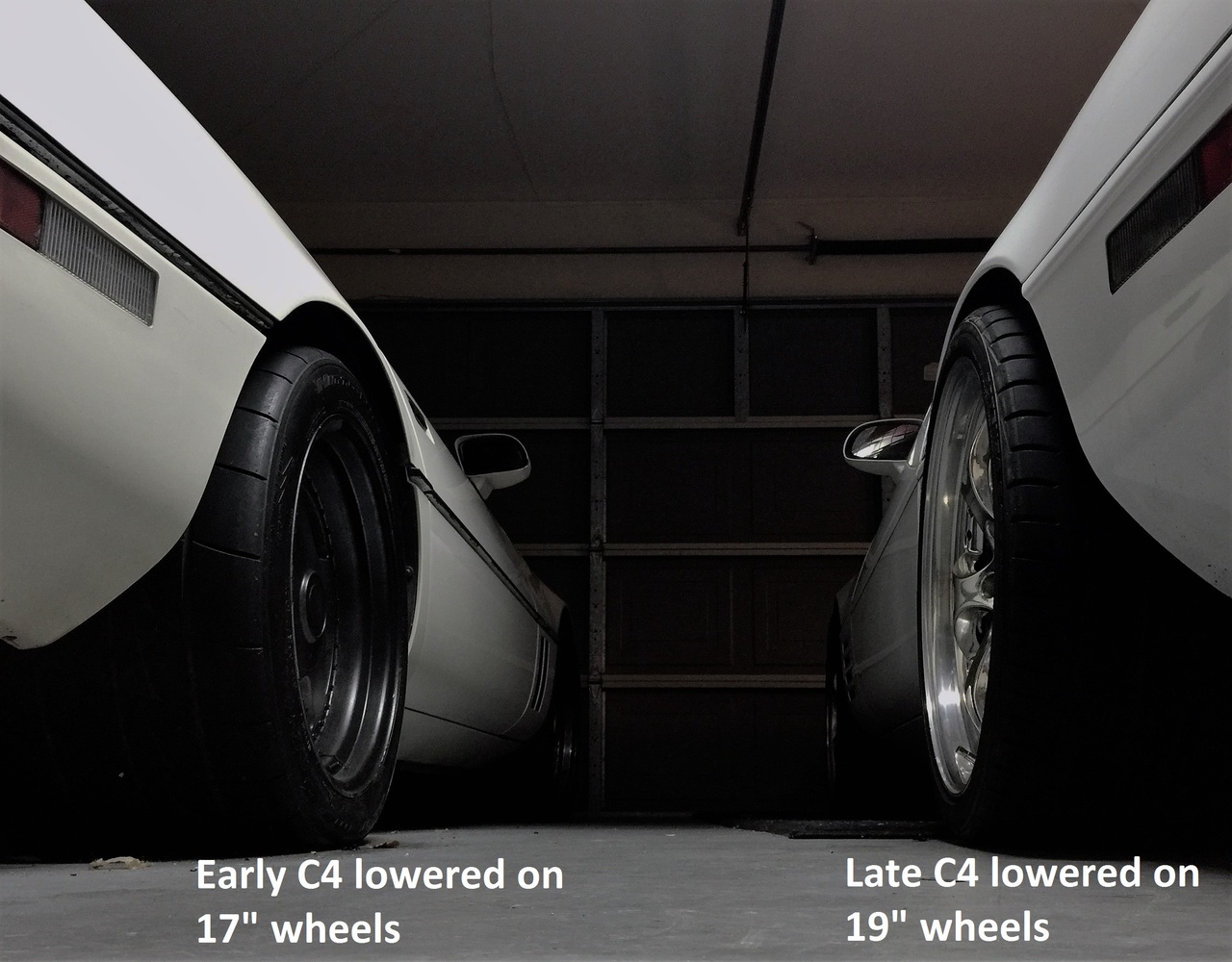 Corvette C4 19841996, Adjustable Suspension System Lowering 11" Bolt Drop Kit w/RED Poly