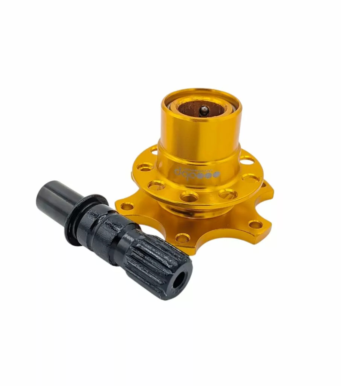 OBP Steering Wheel Black/Yellow Quick Release Hub.
