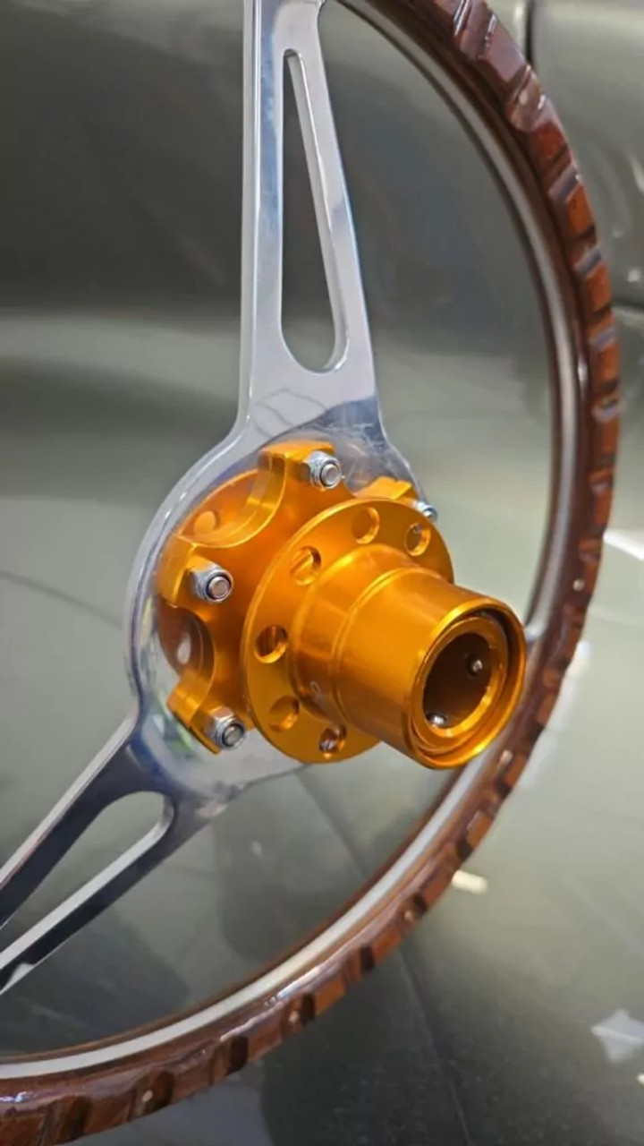 OBP Steering Wheel Black/Yellow Quick Release Hub.