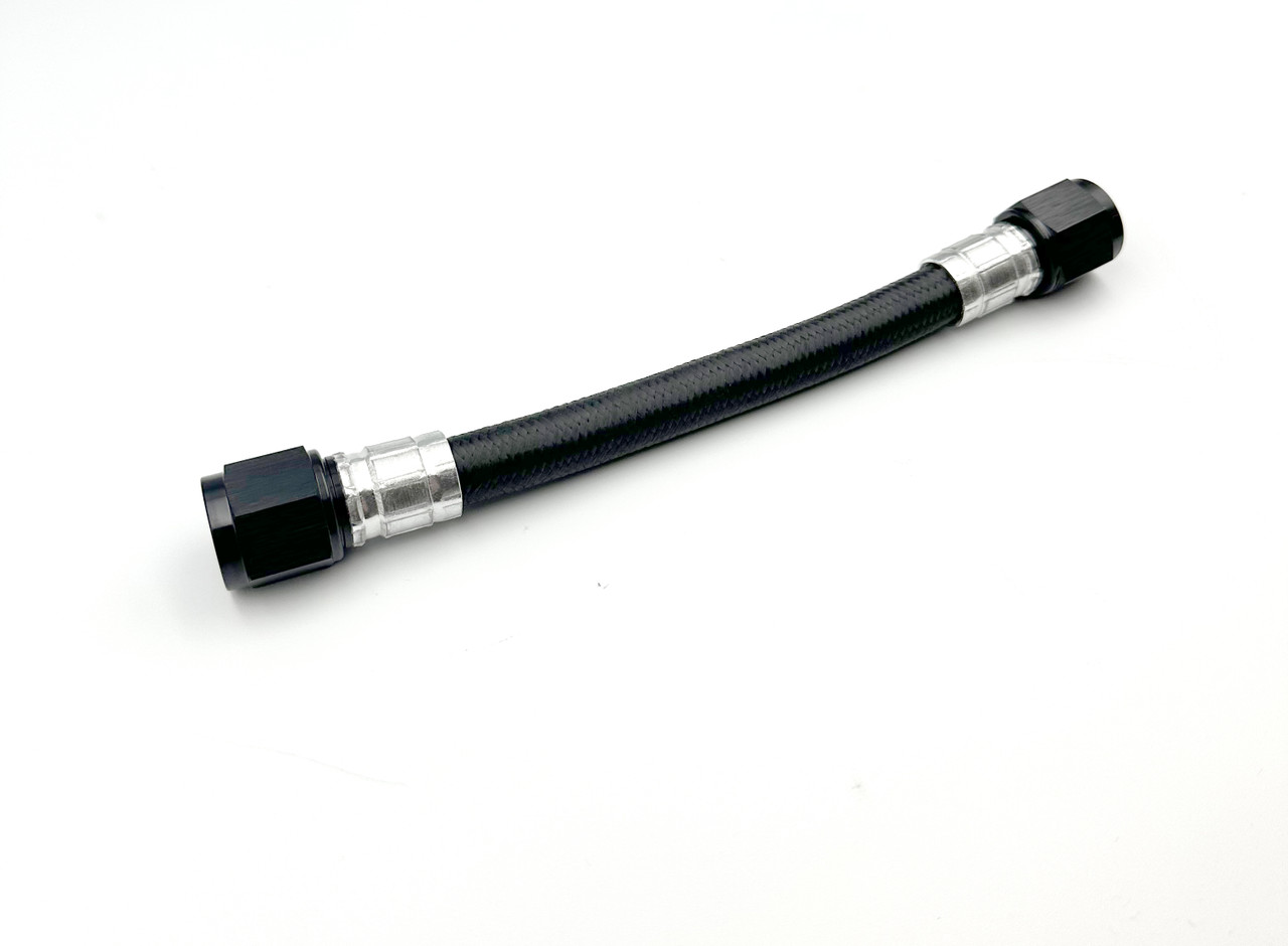 CRIMPED Pre-Made AN6 PTFE/Teflon Black Braided Hose CRIMPED Pre-Made AN6 PTFE/Teflon Black Braided Hose