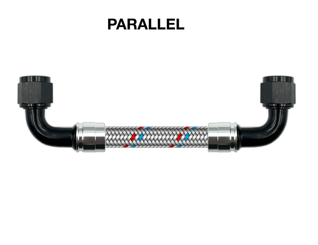 CRIMPED Pre-Made AN8 PTFE/Teflon Black Braided Hose