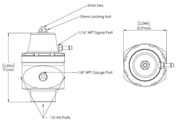 Turbosmart FPR10 Fuel Pressure Regulator Suit -10AN (Sleeper)