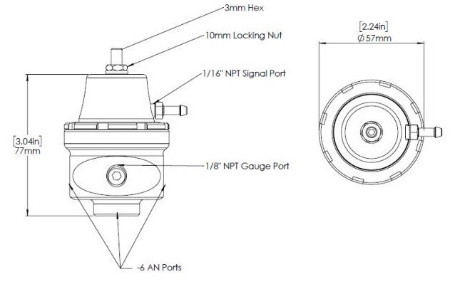 Turbosmart FPR6 RED Fuel Pressure Regulator - AN6