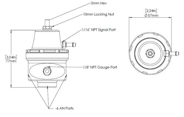 Turbosmart FPR6 PURPLE Fuel Pressure Regulator - AN6