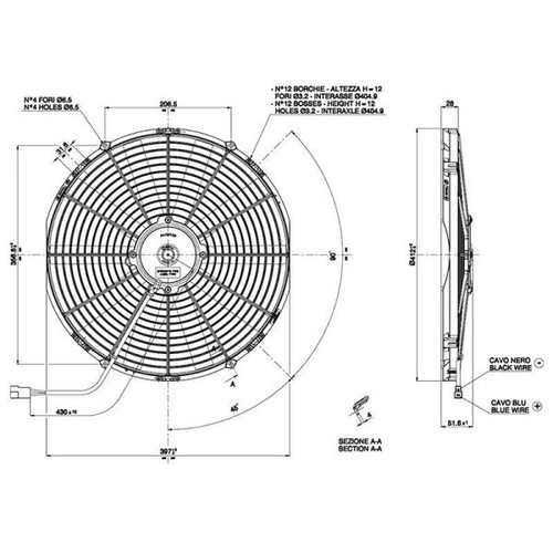 SPAL Radiator Fan - 15" (385mm) Pull VA18-AP10/C-41A 1074cfm