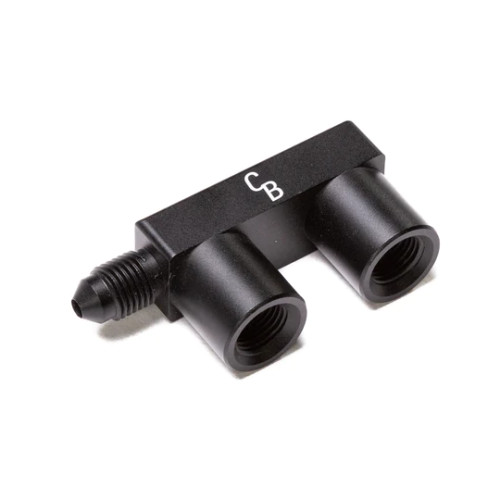 Chase Bays 3AN Male to (1) M10x1.0 and (1) M12x1.0 Concave Female F Fitting For CB Single Outlet Adjustable Bias Valve