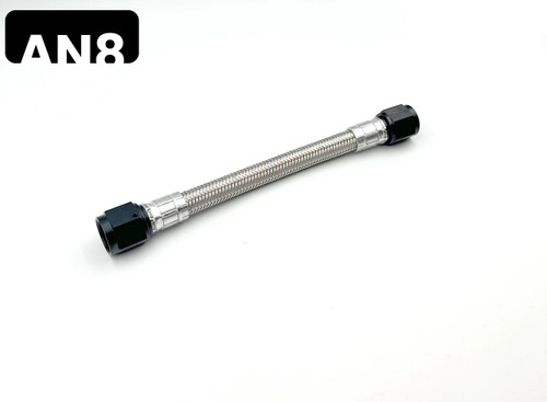 CRIMPED Pre-Made AN8 PTFE/Teflon Stainless Steel Braided Hose
